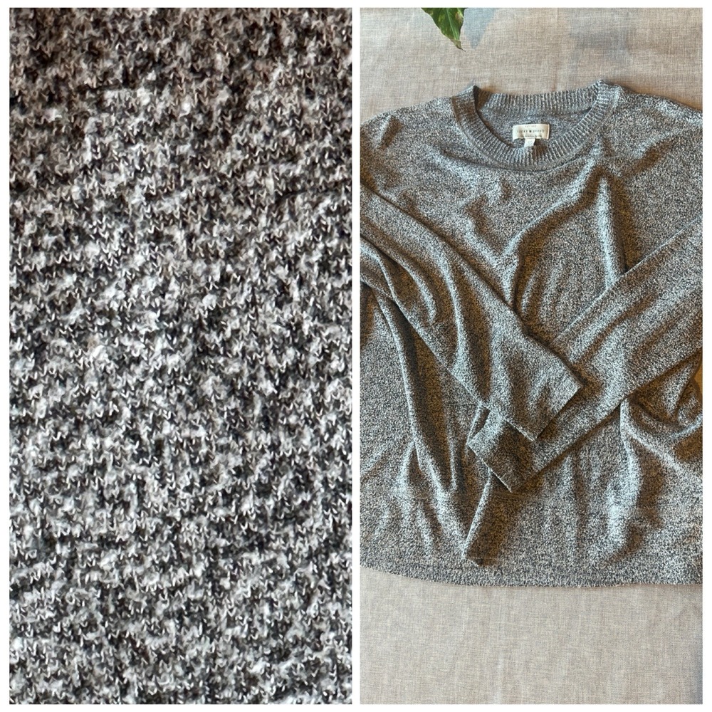 Lucky Brand Women's Small Knit Crewneck Sweater Gray Cozy Minimalist Classic